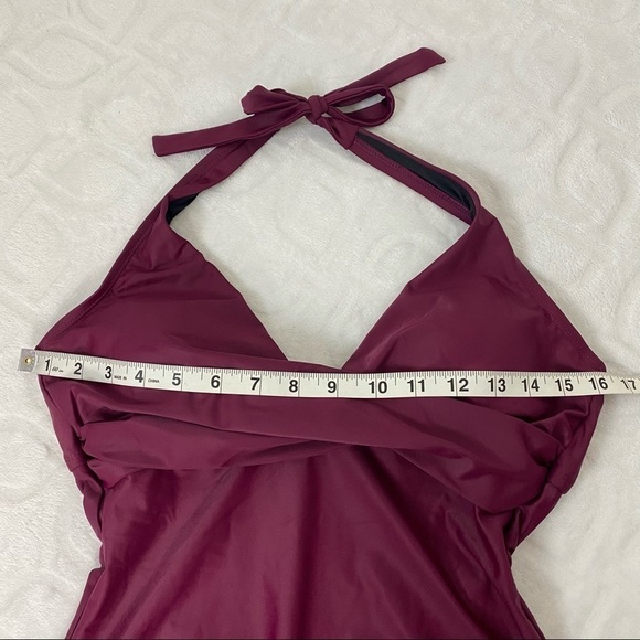 NEW NWT COASTAL BLUE Wrap Halter One Piece Swimsuit MEDIUM - Picture 3 of 9